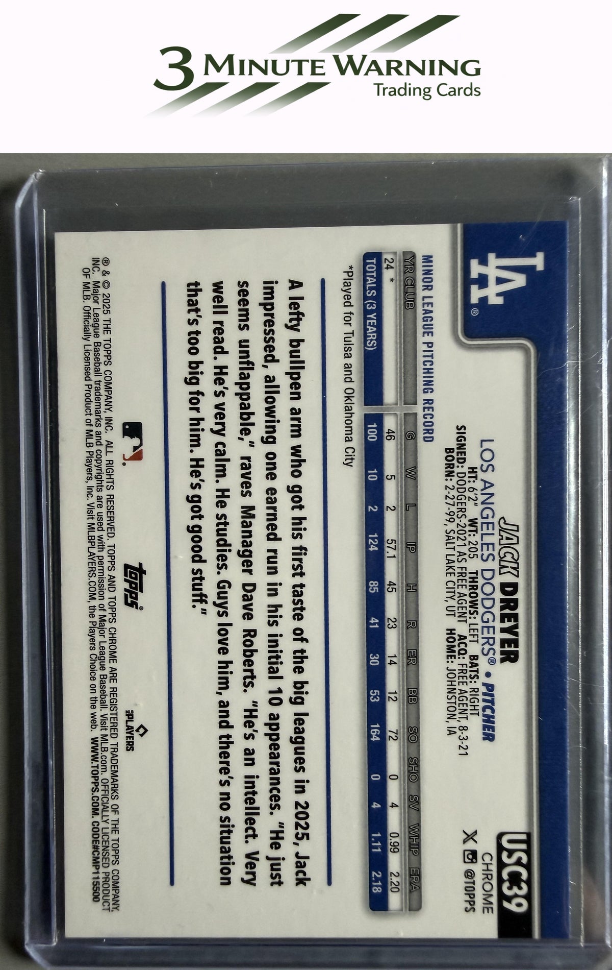 2025 Topps Chrome Update #USC39 Jack Dreyer