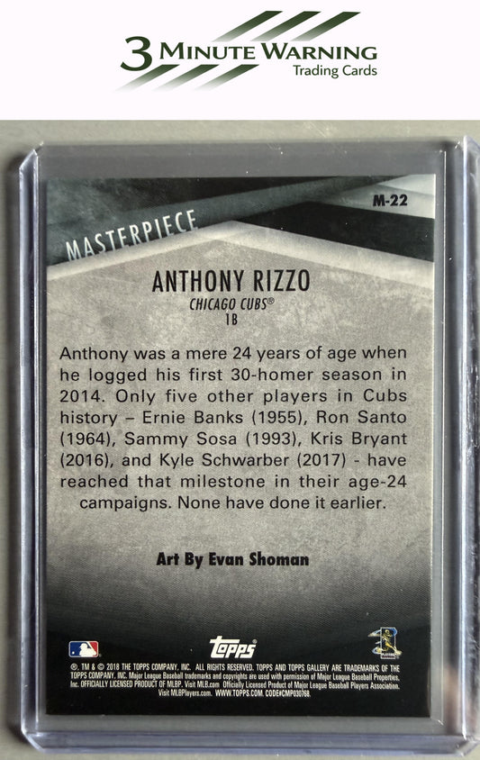 2018 Topps Gallery #M-22 Anthony Rizzo Masterpiece