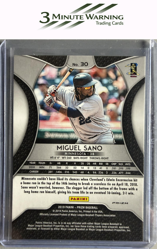 2019 Panini Prizm #30 Miguel Sano Blue Prizm