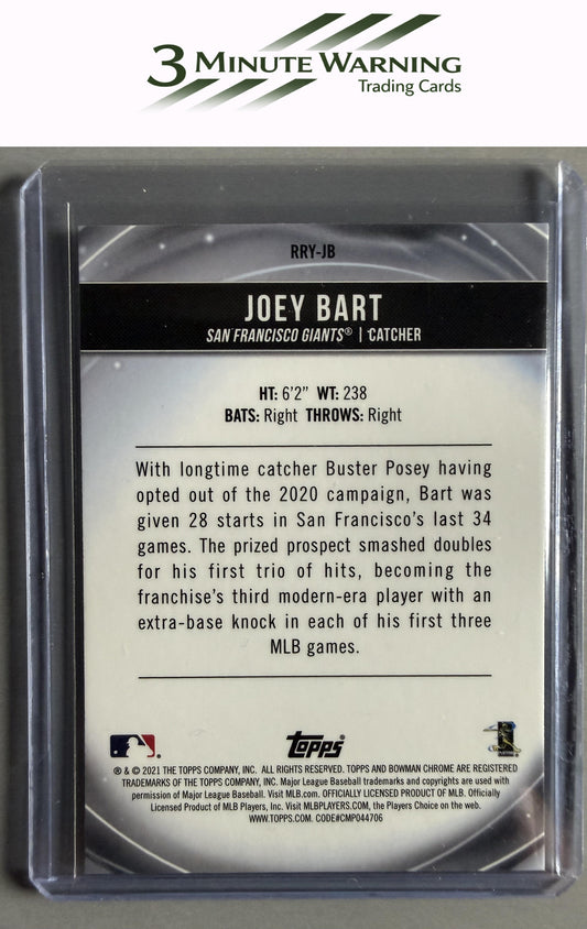 2021 Bowman #RRY-JB Joey Bart Chrome Rookie of the Year Favorites Mojo Refractor