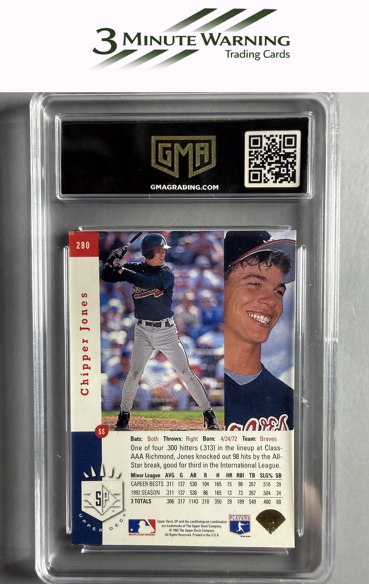 1993 SP #280 Chipper Jones GMA 8.5