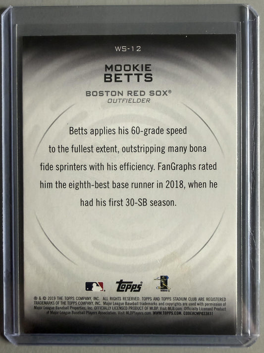 2019 Stadium Club #WS-12 Mookie Betts Warp Speed
