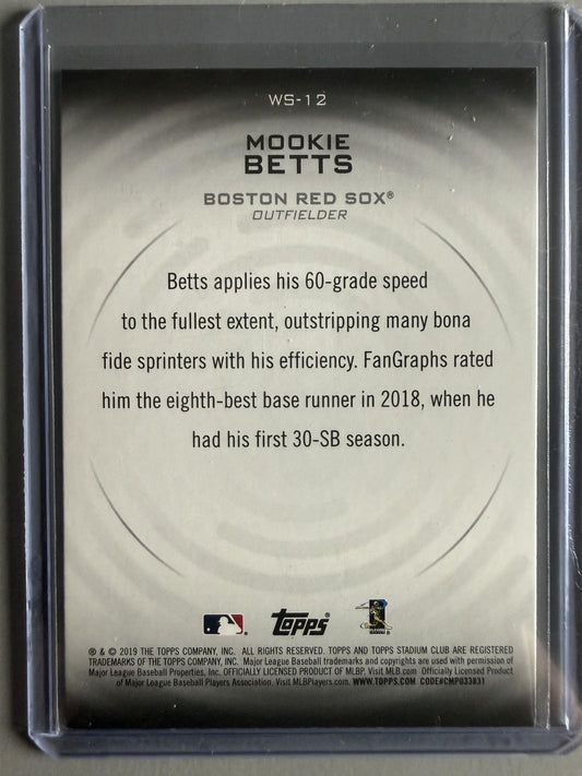 2019 Stadium Club #WS-12 Mookie Betts Warp Speed