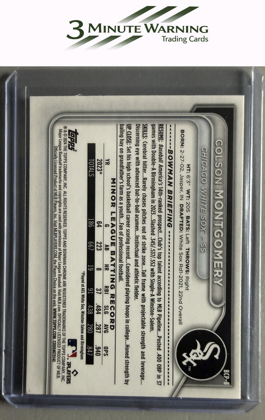 2024 Bowman #BCP-8 Colson Montgomery Chrome Prospects
