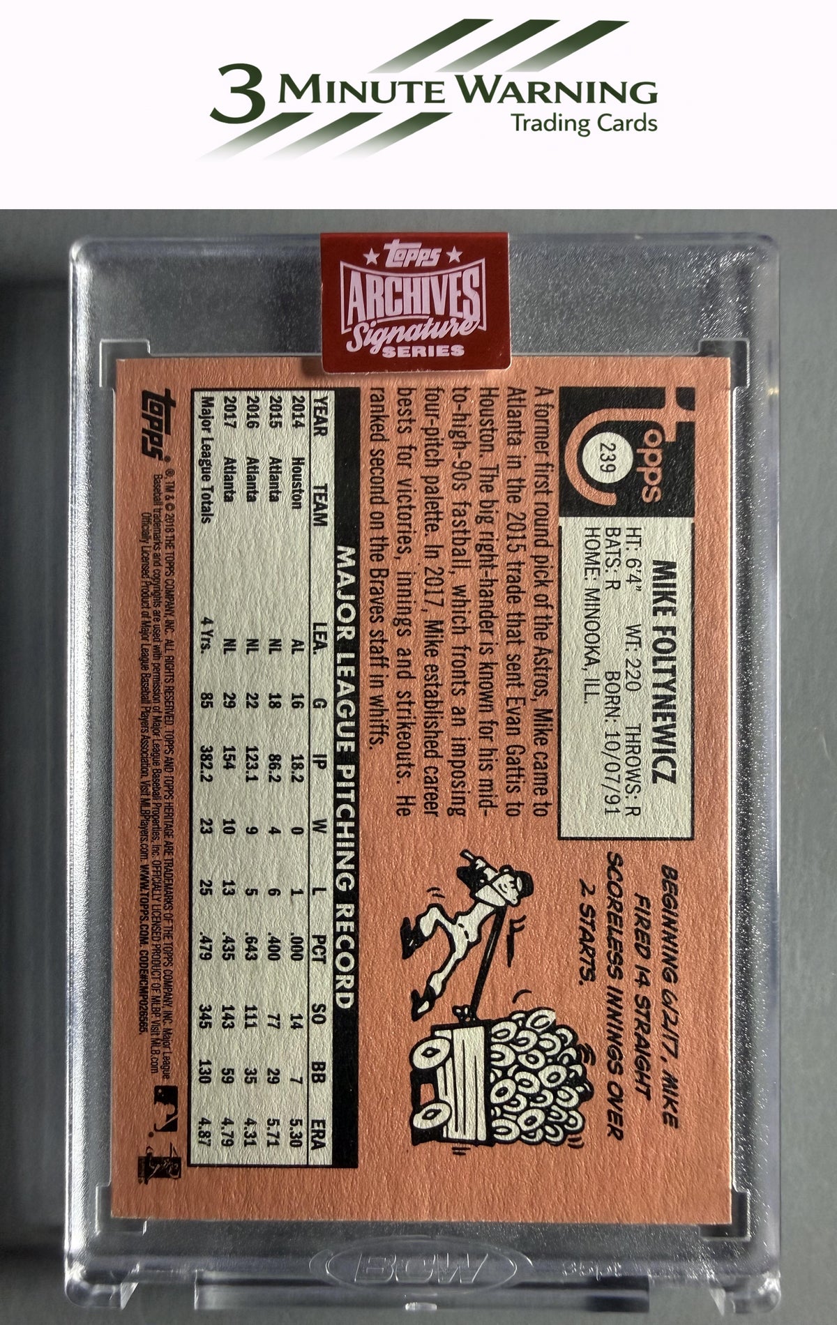 2018 Topps Heritage #239 Mike Foltynewicz Topps Archives Signature /80