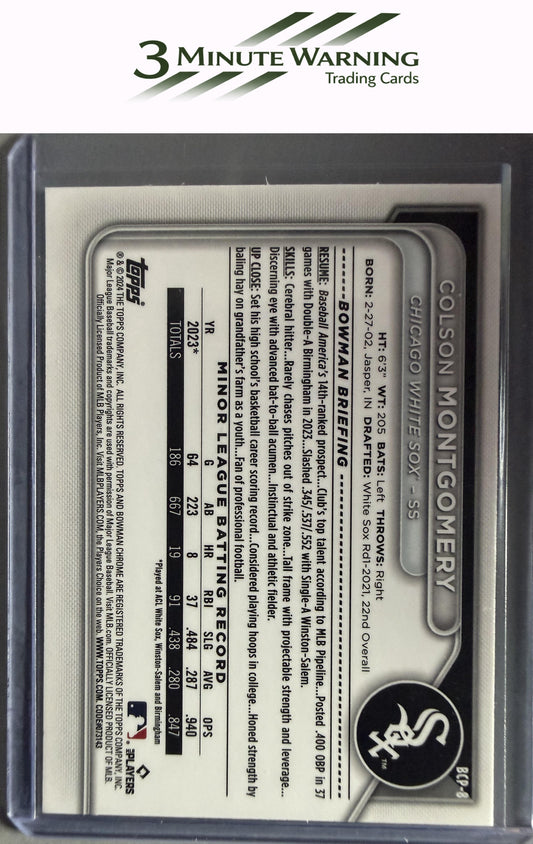 2024 Bowman #BCP-8 Colson Montgomery Chrome Prospects