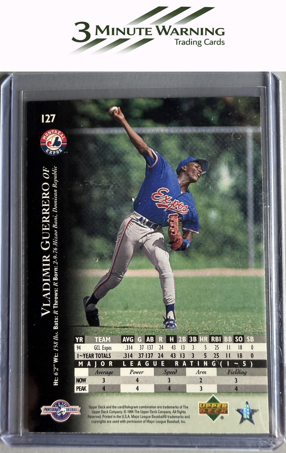 1995 Upper Deck Minor League #127 Vladimir Guerrero Future Stock