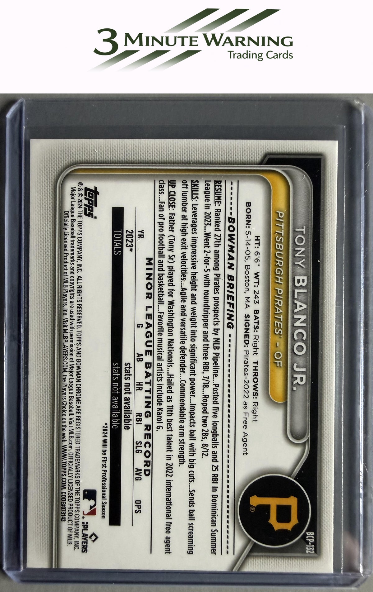 2024 Bowman #BCP-132 Tony Blanco Jr. Chrome Prospects