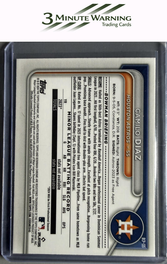 2024 Bowman #BCP-135 Camilo Diaz Chrome Prospects