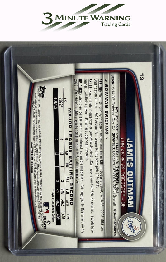 2023 Bowman #13 James Outman