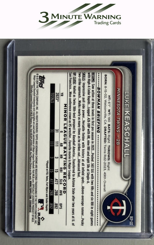 2024 Bowman #BCP-122 Luke Keaschall Chrome Prospects