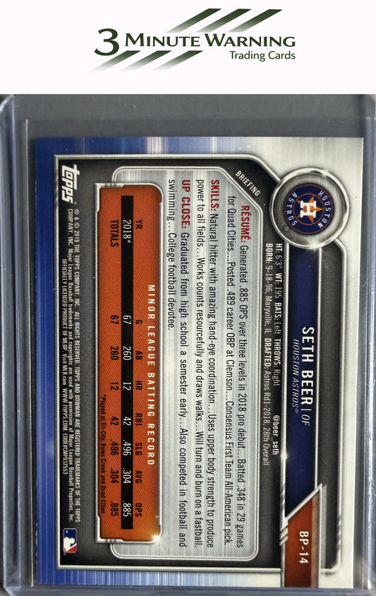 2019 Bowman #BP-14 Seth Beer Prospects Camo