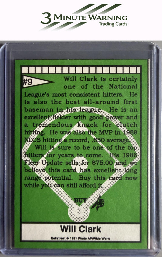 1991 Ballstreet #9 Will Clark
