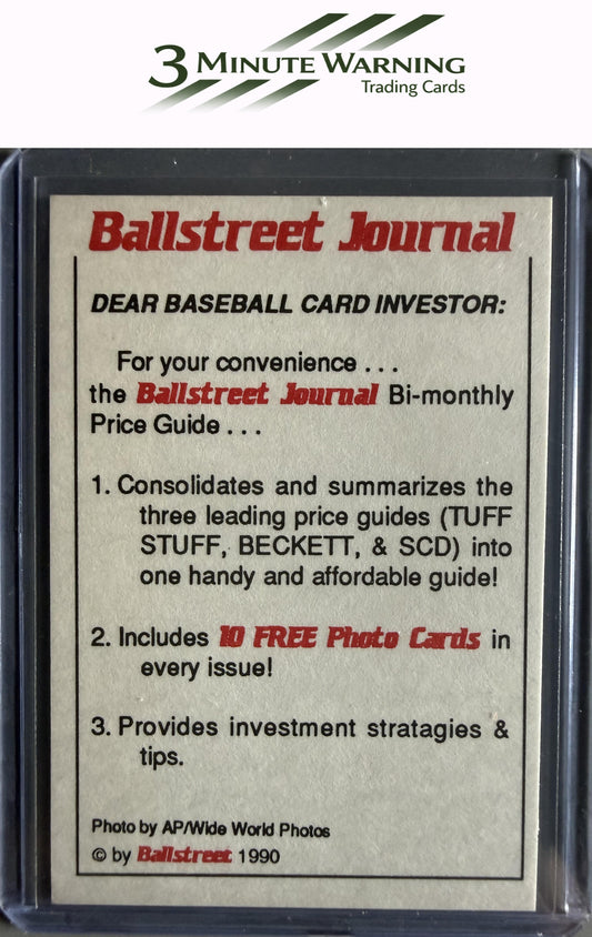 1990 Ballstreet Journal #NNO Nolan Ryan