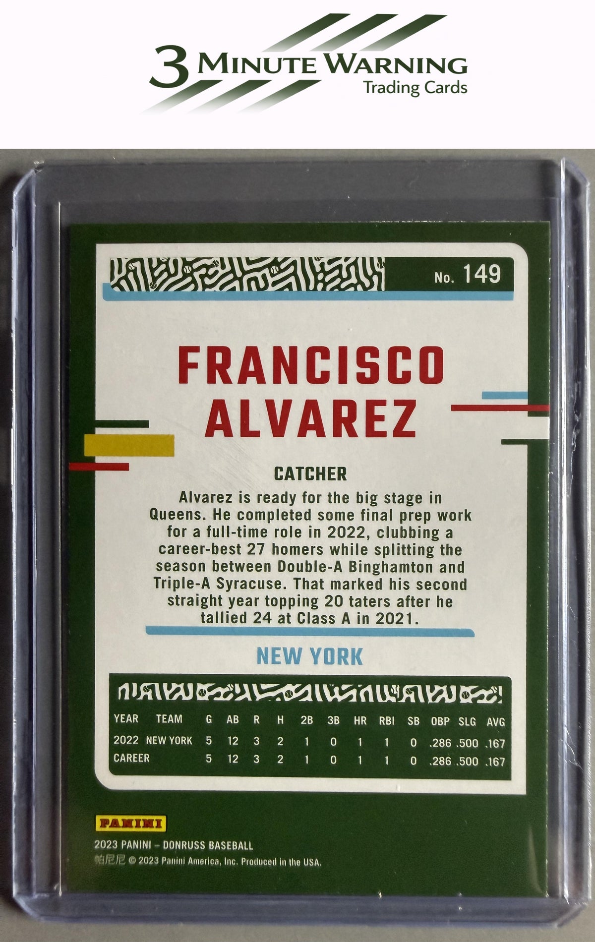 2023 Donruss #149 Francisco Alvarez Holo Pink