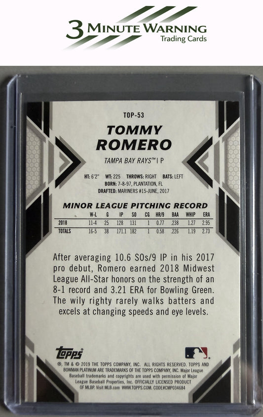 2019 Bowman Platinum #TOP-53 Tommy Romero Top Prospects