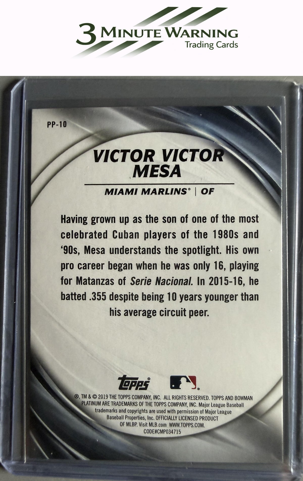 2019 Bowman Platinum #PP-10 Victor Victor Mesa Platinum Presence