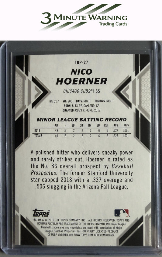2019 Bowman Platinum #TOP-27 Nico Hoerner Top Prospects