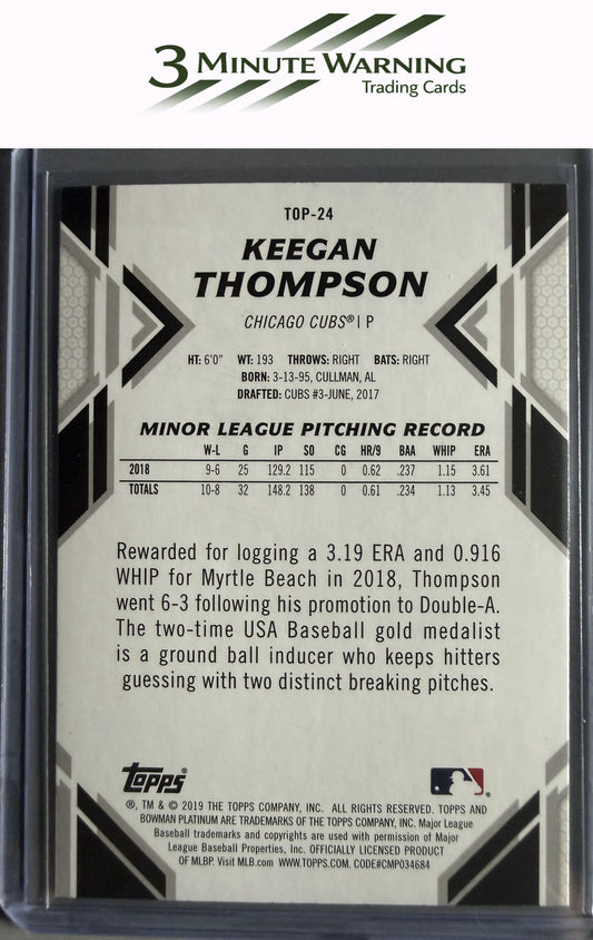 2019 Bowman Platinum #TOP-24 Keegan Thompson Top Prospects