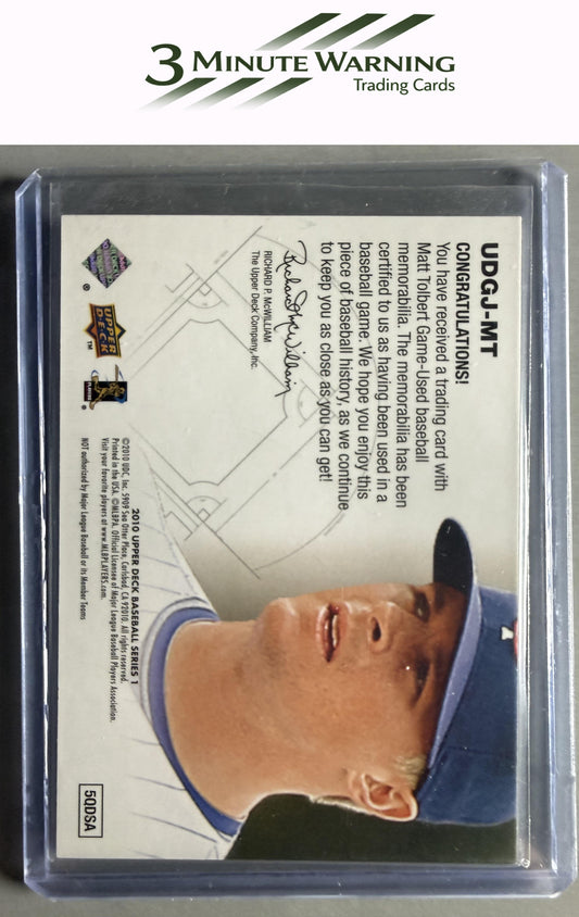 2010 Upper Deck #UDGJ-MT Matt Tolbert UD Game Jersey