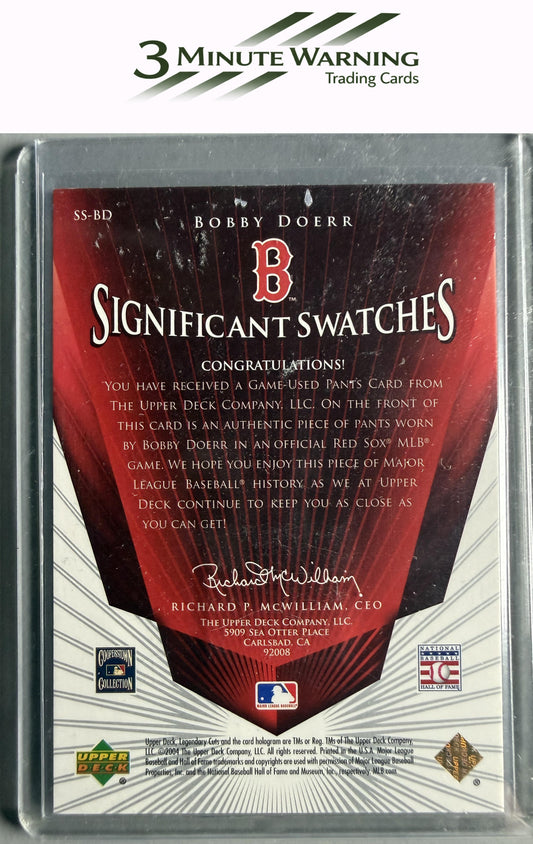 2004 SP Legendary Cuts #SS-BD Bobby Doerr Significant Swatches