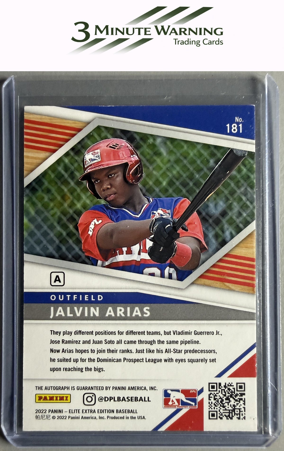 2022 Panini Elite Extra Edition #181 Jalvin Arias Signatures A #/185