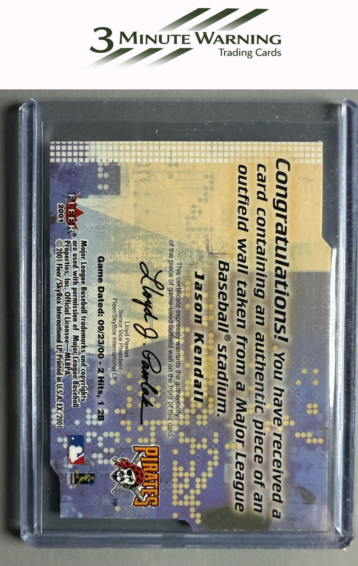 2001 Fleer E-X #NNO Jason Kendall Wall-of-Fame