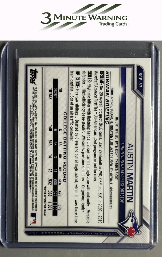 2021 Bowman #BCP-87 Austin Martin Chrome Prospects