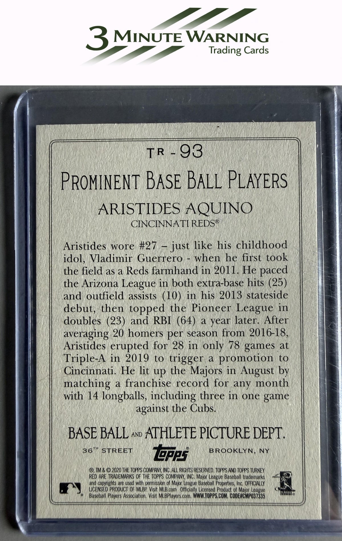 2020 Topps #TR-93 Aristides Aquino Turkey Red 2020 (Series 1)