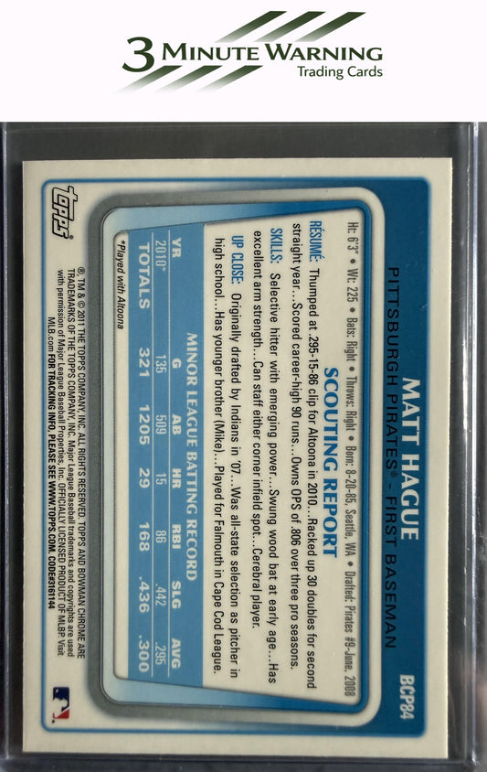 2011 Bowman #BCP84 Matt Hague Chrome Prospects