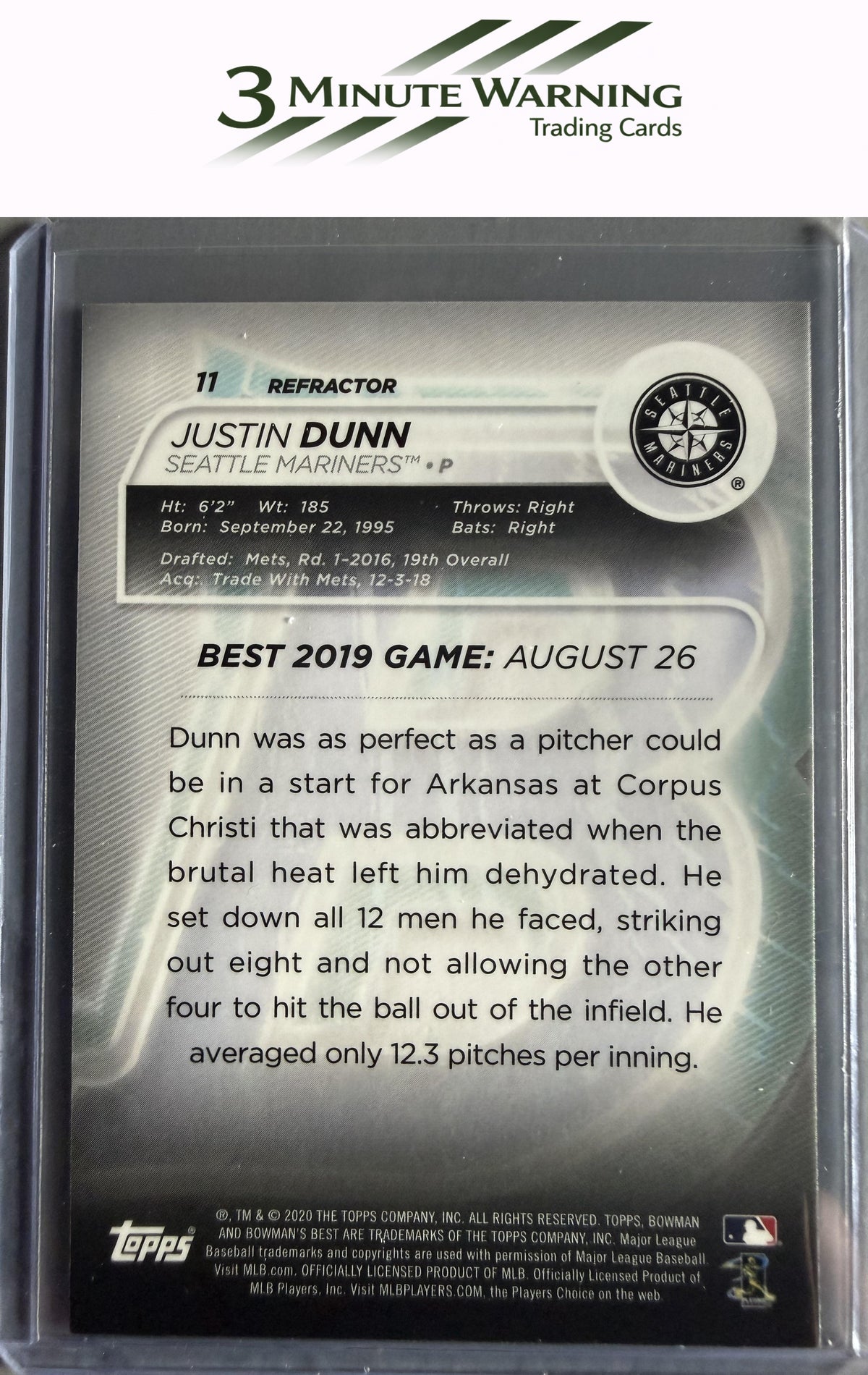 2020 Bowman's Best #11 Justin Dunn