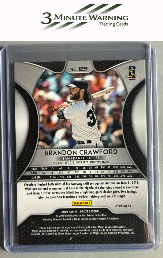2019 Panini Prizm #129 Brandon Crawford Pink Prizm