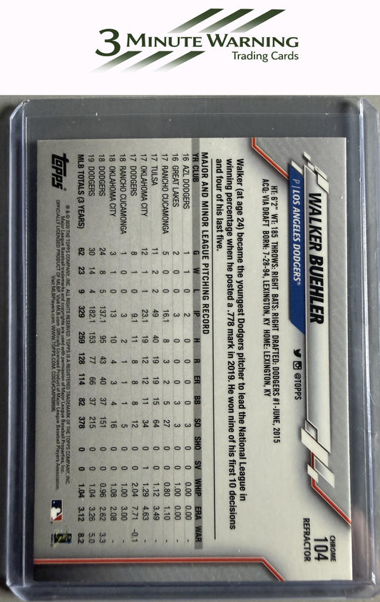 2020 Topps Chrome #104 Walker Buehler Pink Refractor