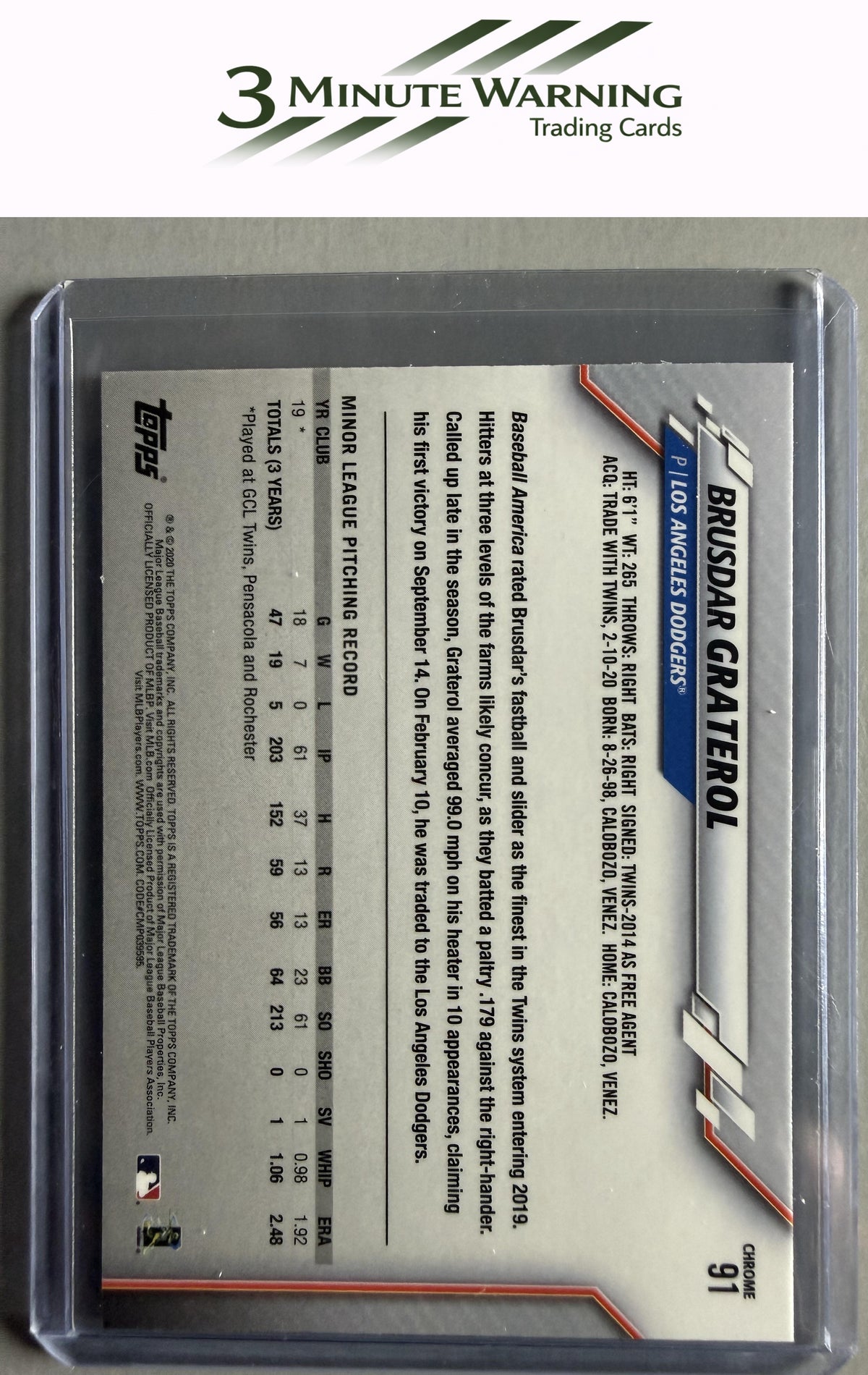 2020 Topps Chrome #91 Brusdar Graterol
