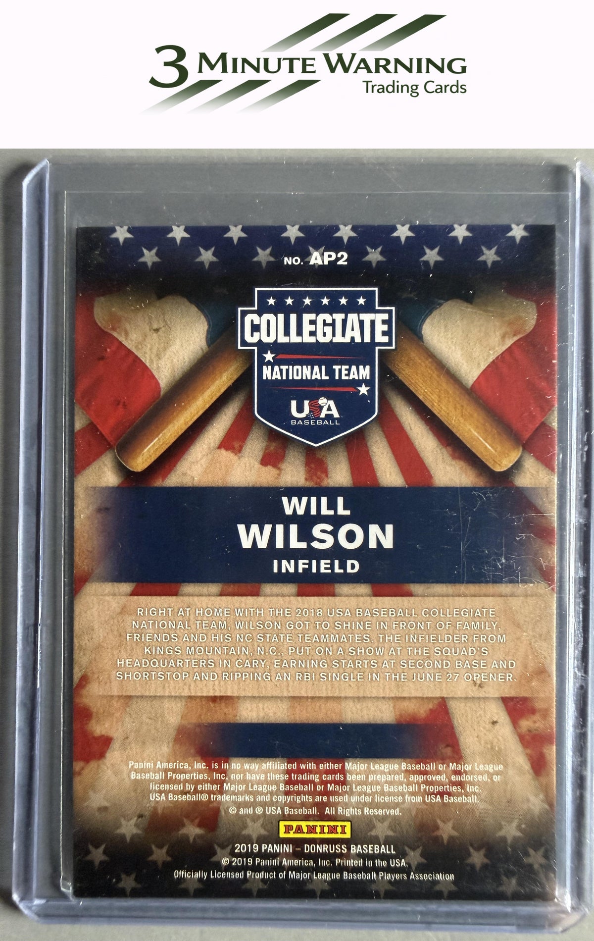 2019 Donruss #AP2 Will Wilson American Pride Diamond