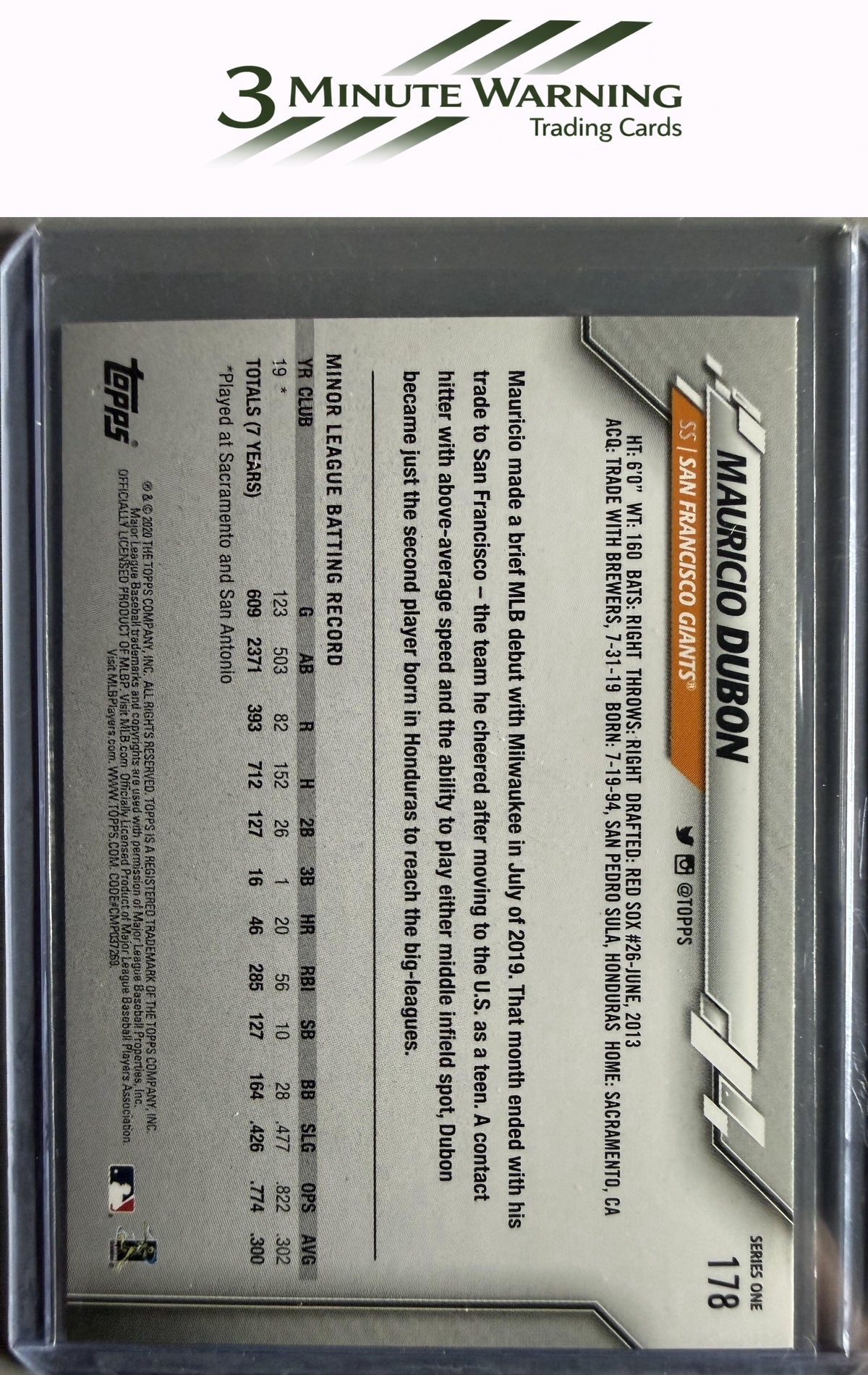 2020 Topps #178 Mauricio Dubon