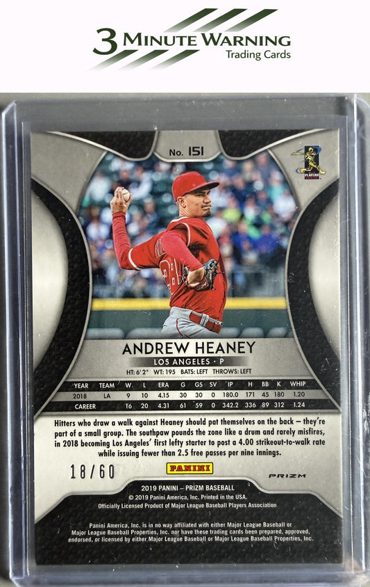 2019 Panini Prizm #151 Andrew Heaney Blue Wave Prizm #/60