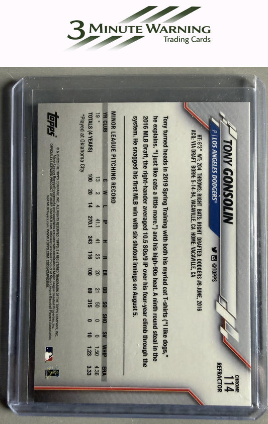 2020 Topps Chrome #114 Tony Gonsolin Refractor