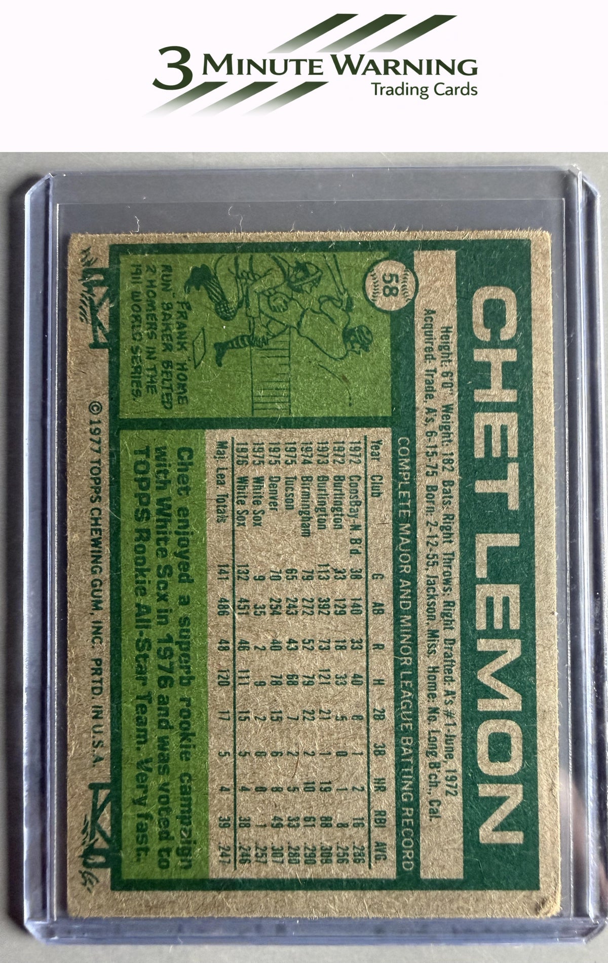1977 Topps #58 Chet Lemon