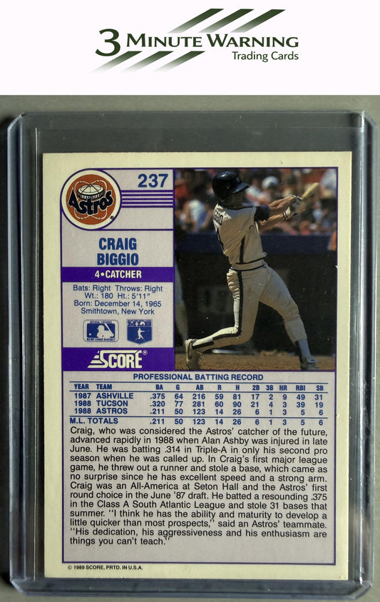 1989 Score #237 Craig Biggio