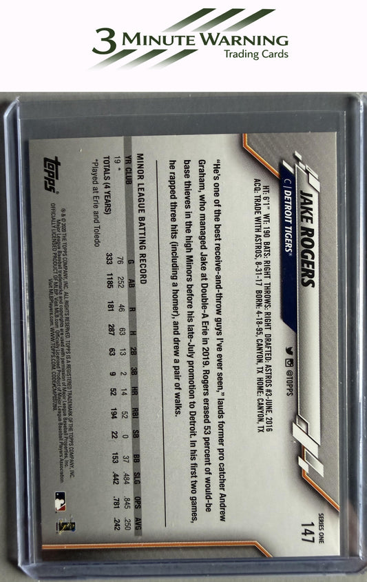 2020 Topps #147 Jake Rogers