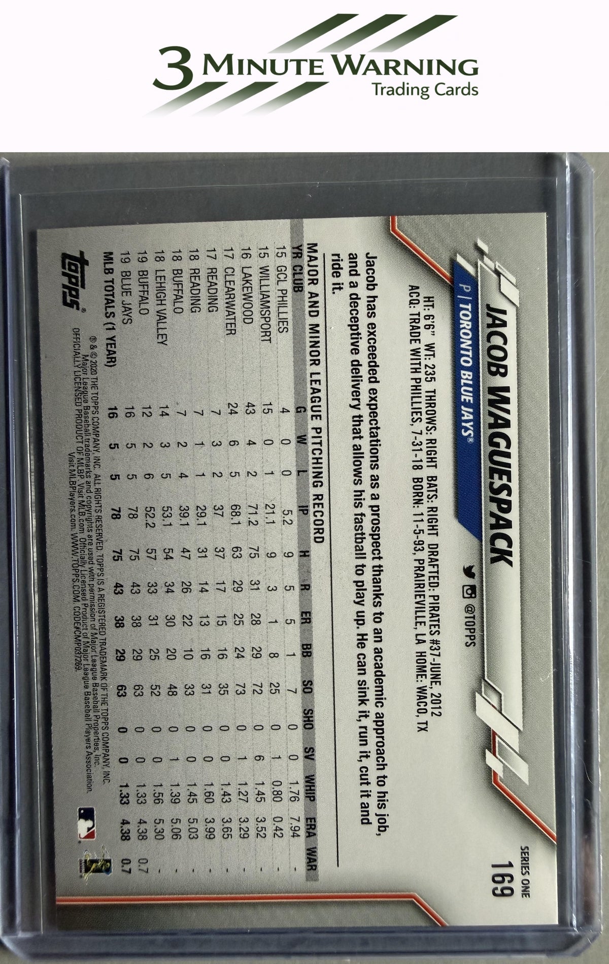 2020 Topps #169 Jacob Waguespack