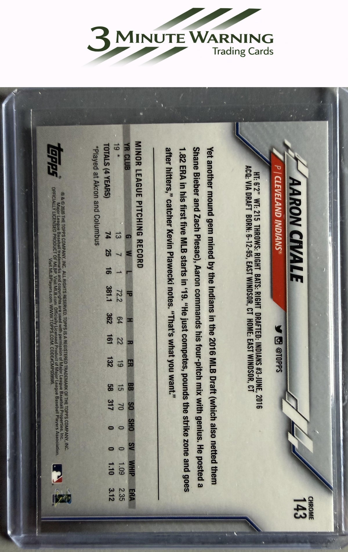 2020 Topps Chrome #143 Aaron Civale
