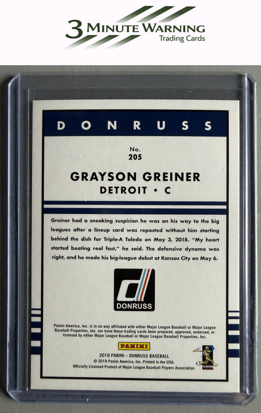 2019 Donruss #205 Grayson Greiner Holo Pink