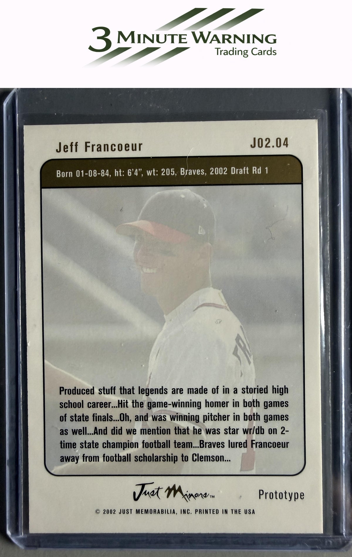 2002 Justifiable Prototypes #JO2. 04 Jeff Francoeur