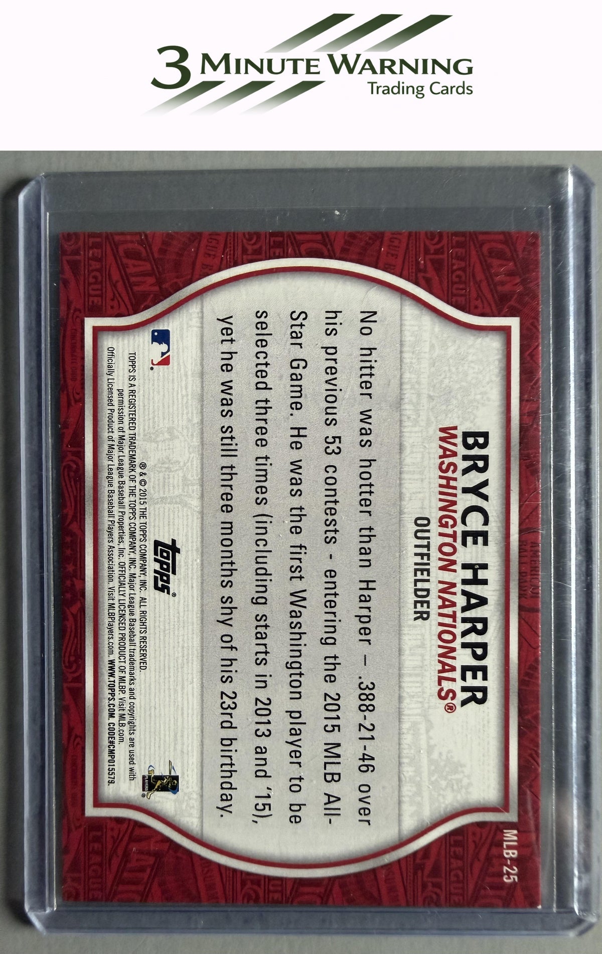 2015 Topps Update #MLB-25 Bryce Harper MLB All-Star Game Access
