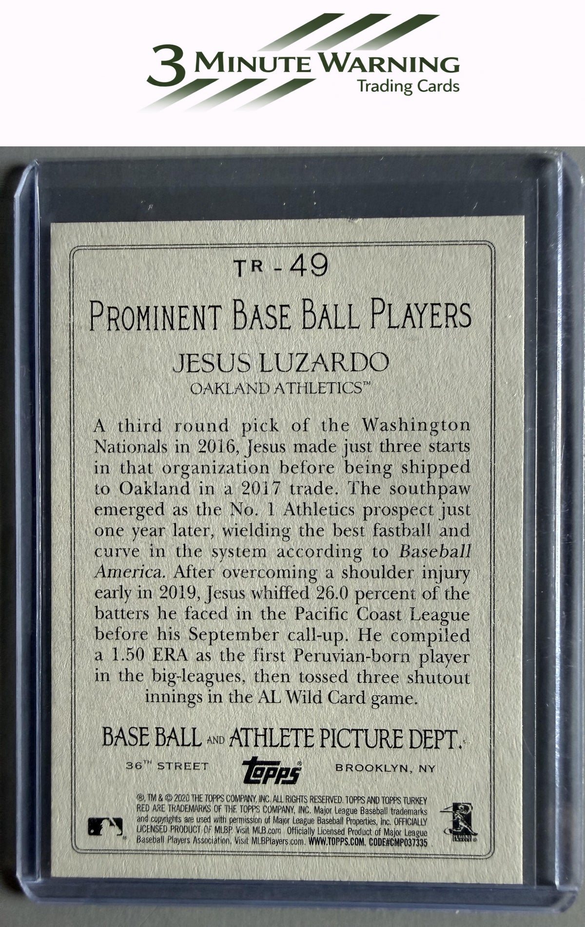 2020 Topps #TR-49 Jesus Luzardo Turkey Red 2020 (Series 1)