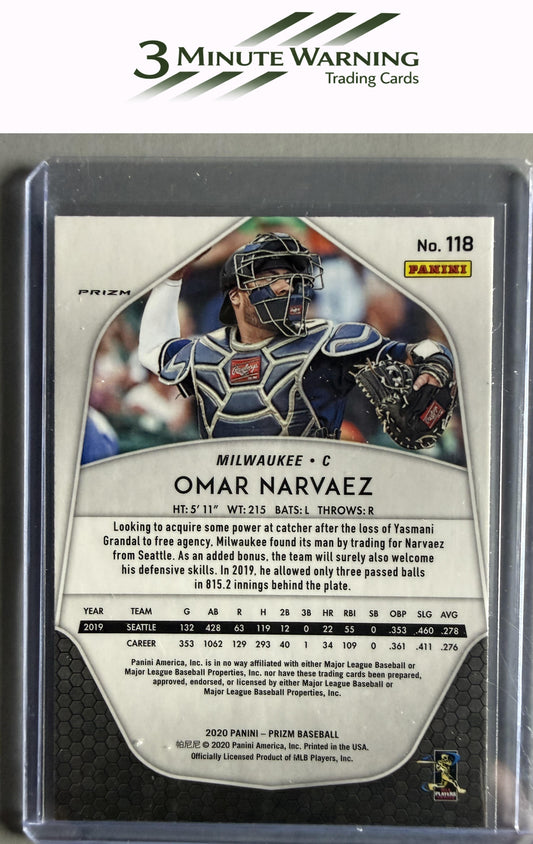 2020 Panini Prizm #118 Omar Narvaez Silver Prizm