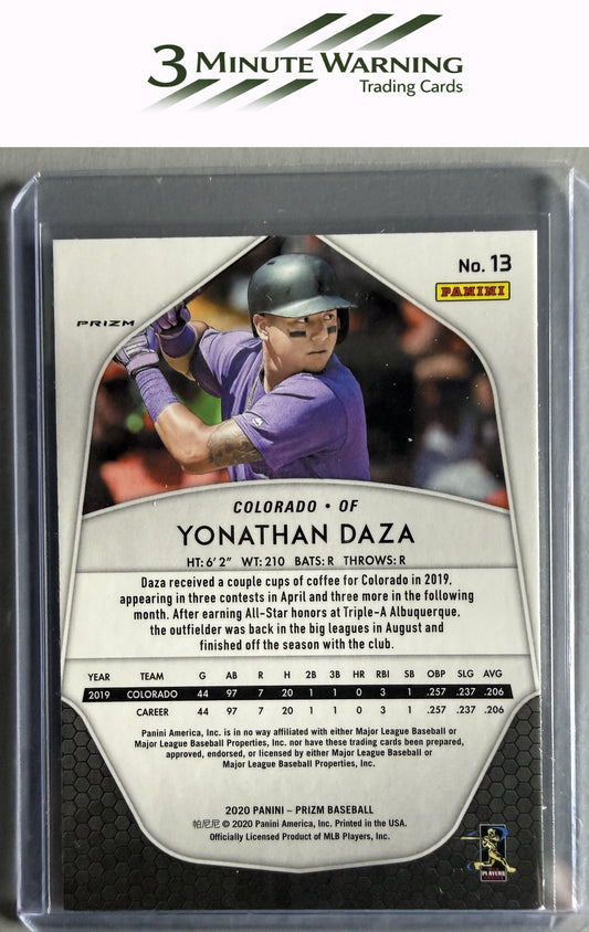 2020 Panini Prizm #13 Yonathan Daza Red, White and Blue Prizm