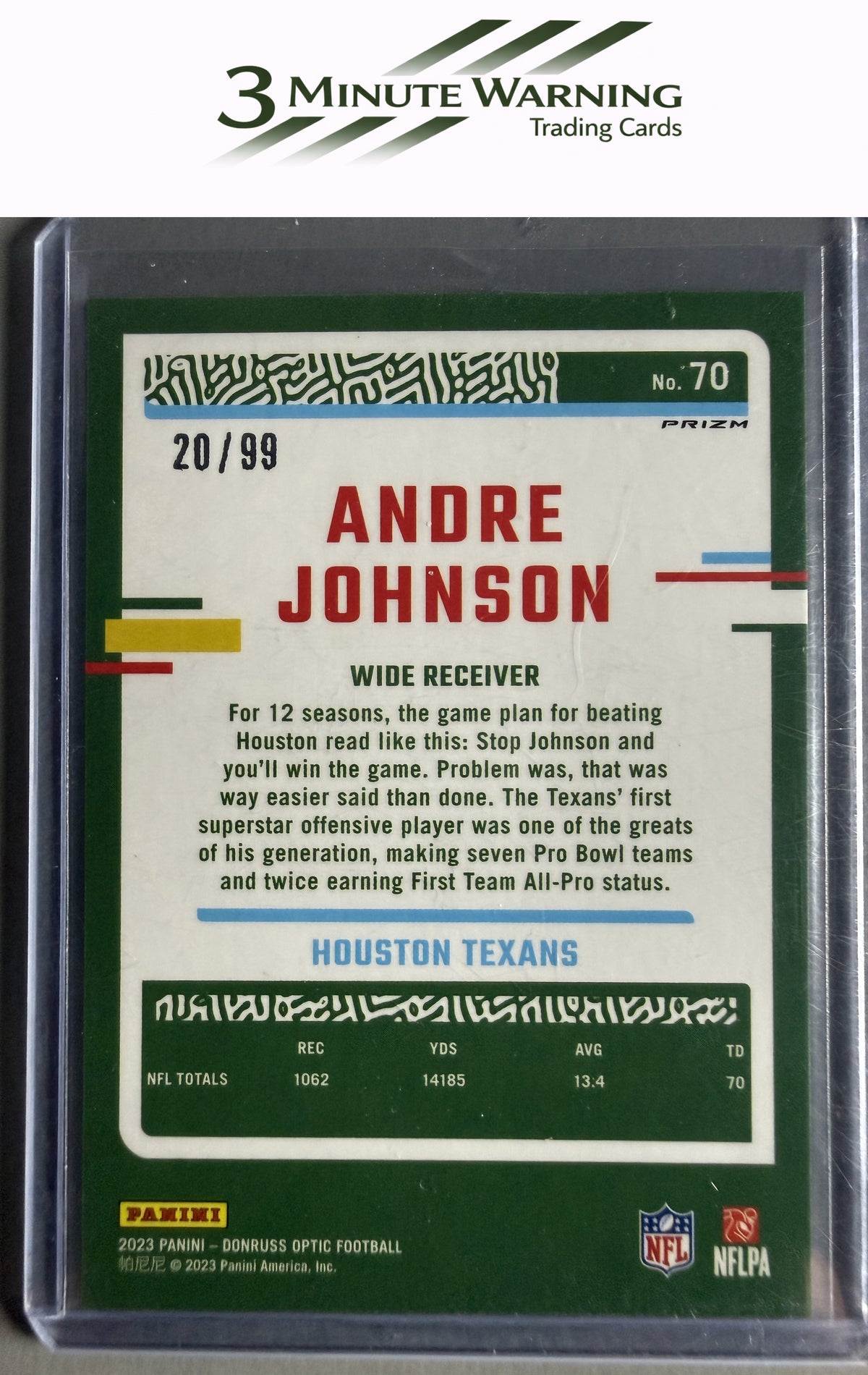2023 Donruss Optic #70 Andre Johnson Red #/99